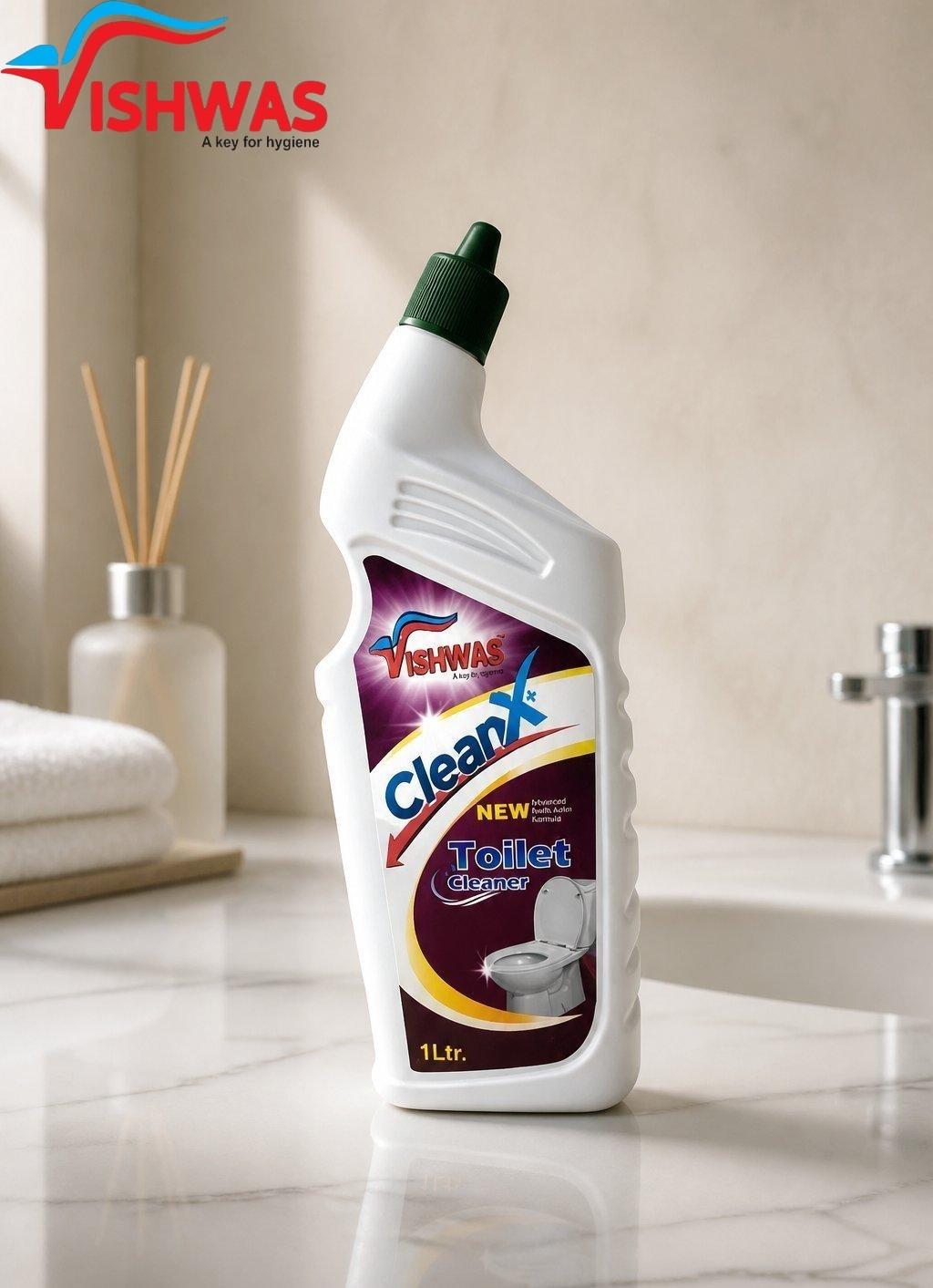 Toilet Cleaner reddish pink without HCL 1 Ltr